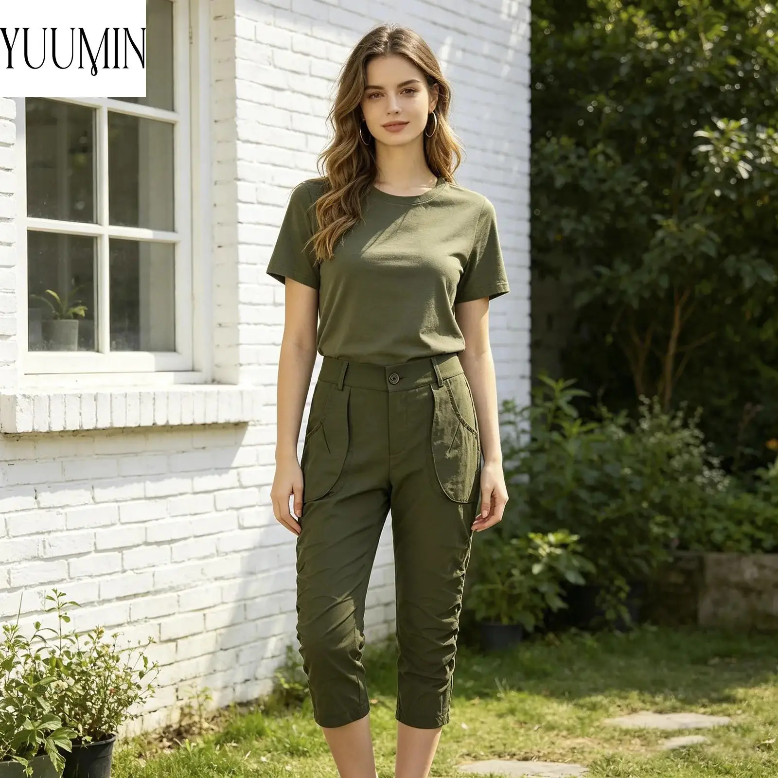 

Women Pants Ruched Athletic Sweatpants with Pockets Stretchy Breathable Lightweight for Sports Outdoor Summer