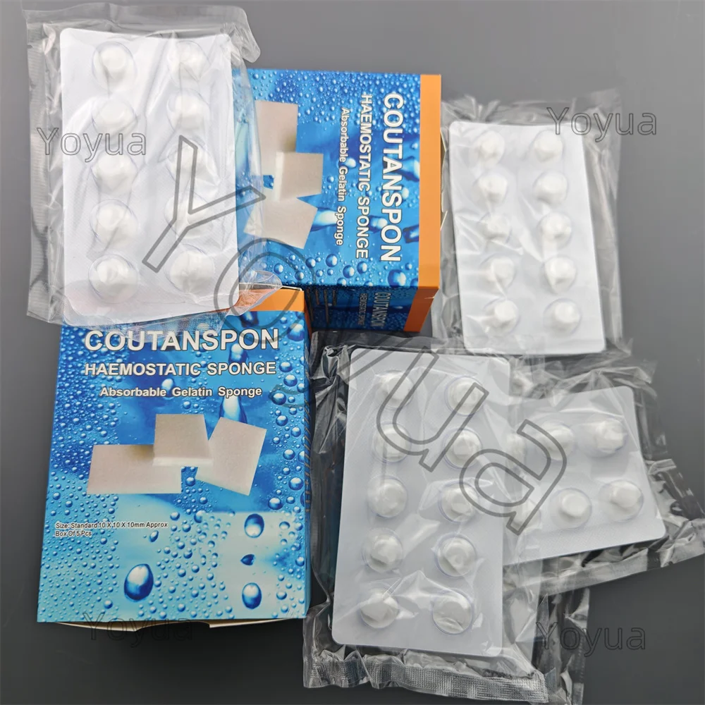 2 x 50pcs/pack Dental Medical Hemostatic Sponge 1x1cm Wound Hemostatic Gelatin Sponge Oral Cotton Roll Dental Clinic Consumables