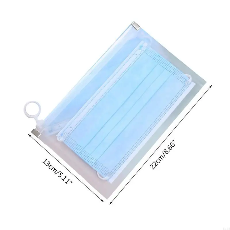 E21B Mask Storage Bag Anti Dust Disposable Face Masks Save Bag Holder Keeper Portable Waterproof Zipper Pocket for Travel