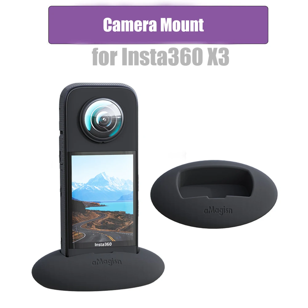 For Insta360 X3 Camera Mount Desk Stand Mount Base Holder Silicone Vehicle Dock Support Action Camera Accessorie