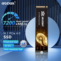 GUDGA SSD 4TB NVME M2 2TB 1TB 512GB PCIe 4.0x4 2280 Heatsink SSD Nmve Internal Hard Drive 7200 Mb/s Internal SSD For PS5 Laptop