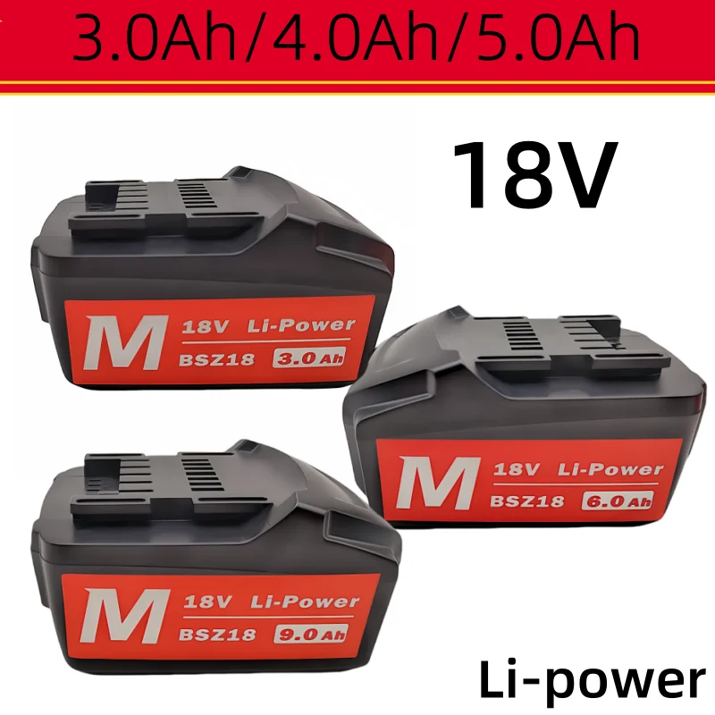 18V 3.0Ah/6.0Ah/9.0Ah Rechargeable Lithium-ion Battery Suitable for Rreplacing Cordless Power Tool Batteries