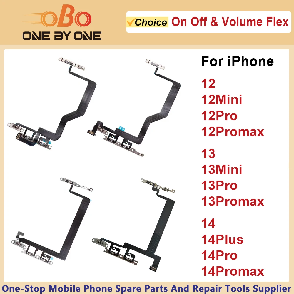 Power Switch On Off Mute Volume Button Flex On Off Flex For iPhone 12 13 14 ProPromax 12mini 13mini Repair Part（1PC）