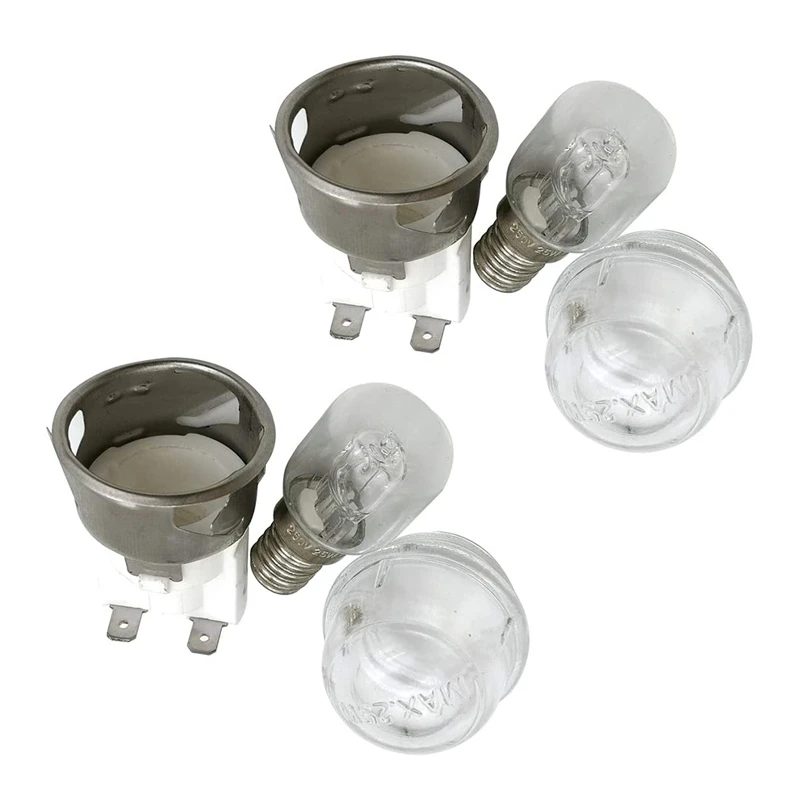 

4Set E14 High Temperature Resistance 300 Celsius 250V 25W Oven Lamp,Oven Lamp Holder,Oven Lighting Ceramic Lamp Head