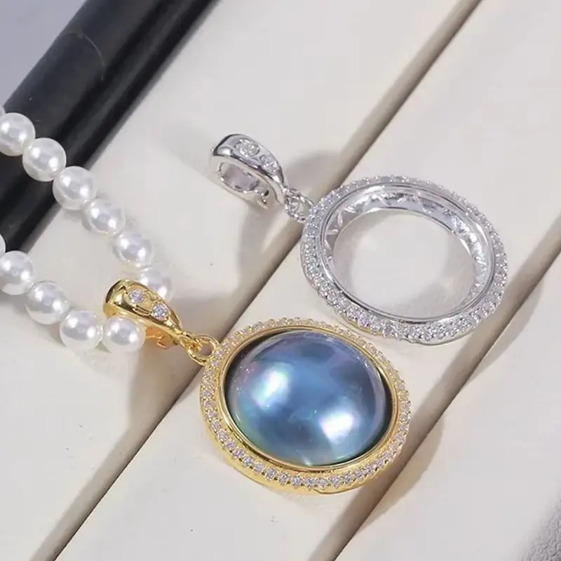 

Подвеска из стерлингового серебра 925 пробы с жемчугом, DIY пустая ободок, чашка, ювелирные изделия для рукоделия, фурнитура для подвески с полыми зубцами