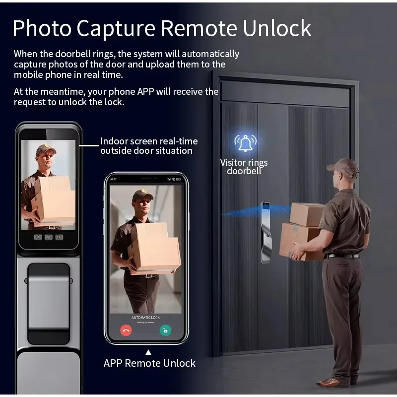 Sinovo Apartment Home Room Digital Password Keyless Entry  APP Control Fingerprint Face Recognition Smart Door Lock
