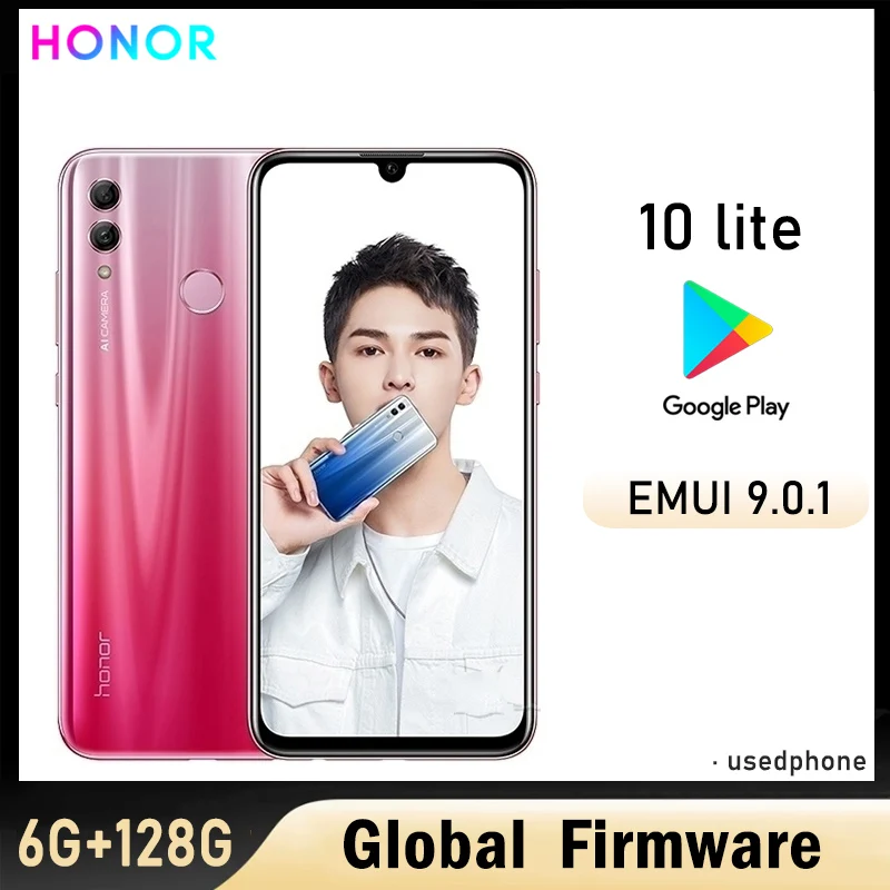 HONOR 10 Lite smartphone Global firmware 6.21-inch CPU HiSilicon Qilin 710 EMUI 9.0.1 used phone