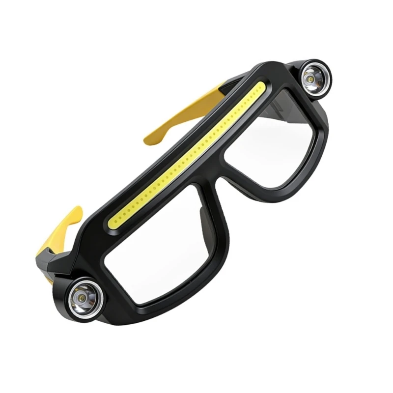 A2BA Adjustable Head Mounted Glasses Flashlights With 42 LED Beam USB C Charging For Outdoor And Emergency Use