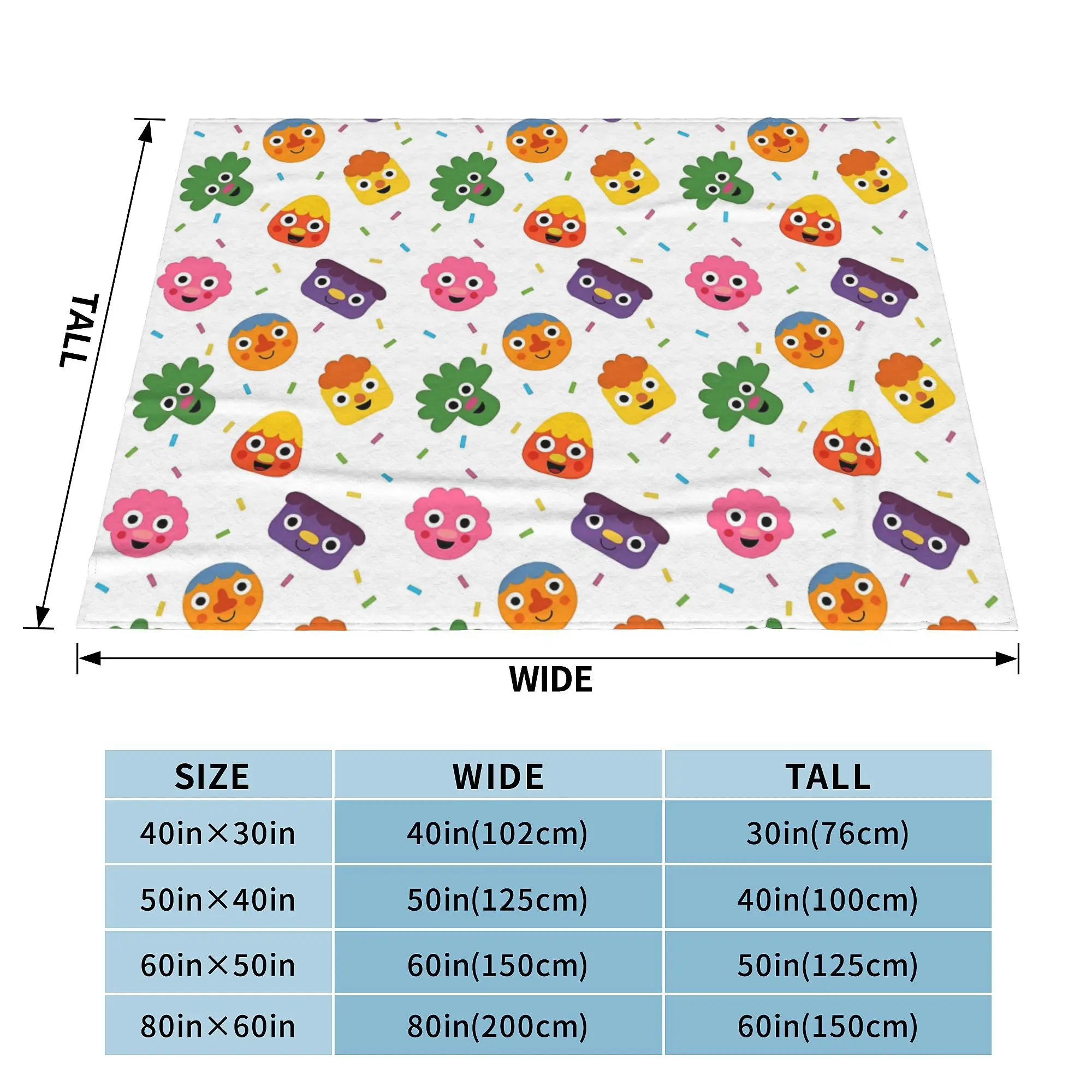 Noodle & Pals Micro Super Simple Fleece Throw Blanket Nursery Rhymes Songs Blankets Bed Office Soft Plush Thin Quilt Portable