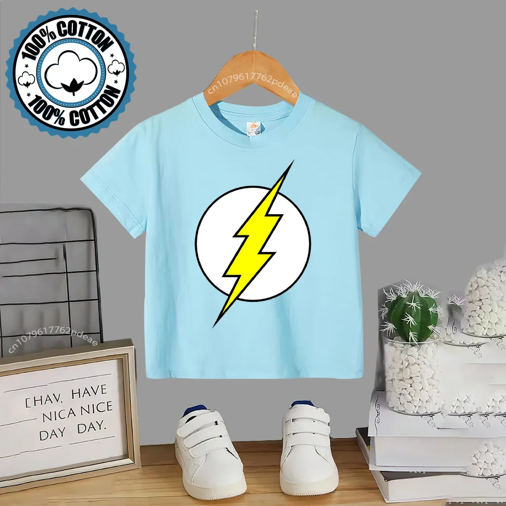 Summer children\'s cotton O neck T-shirt Boys girls joint wind short sleeve youth street simple printed top 100% cotton T-shirt
