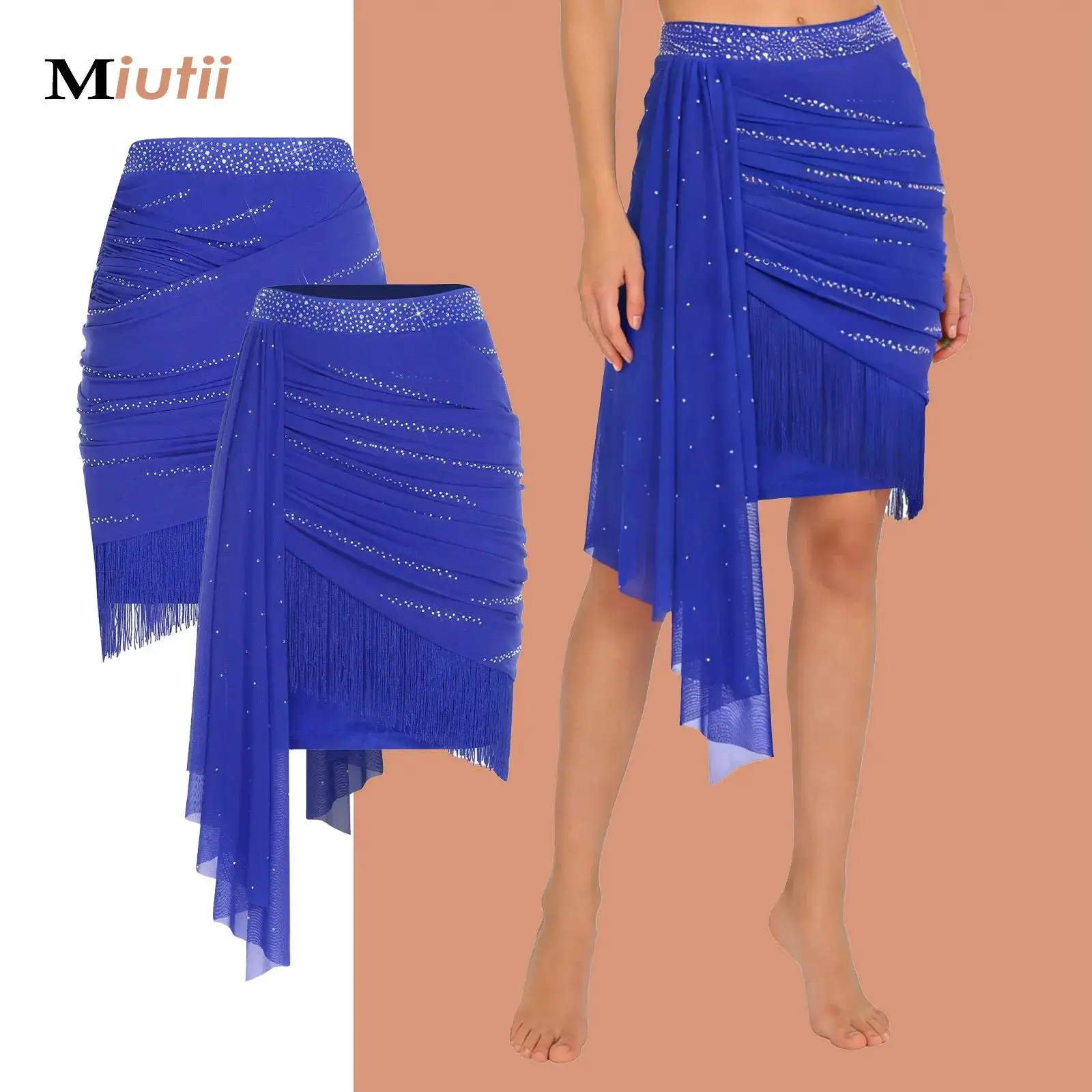 

Adult Latin Dance Skirt Line Dance Clothing for Women Dancewear Tassels Skirt Fringe Dress Female Waltz Dress Training Costume