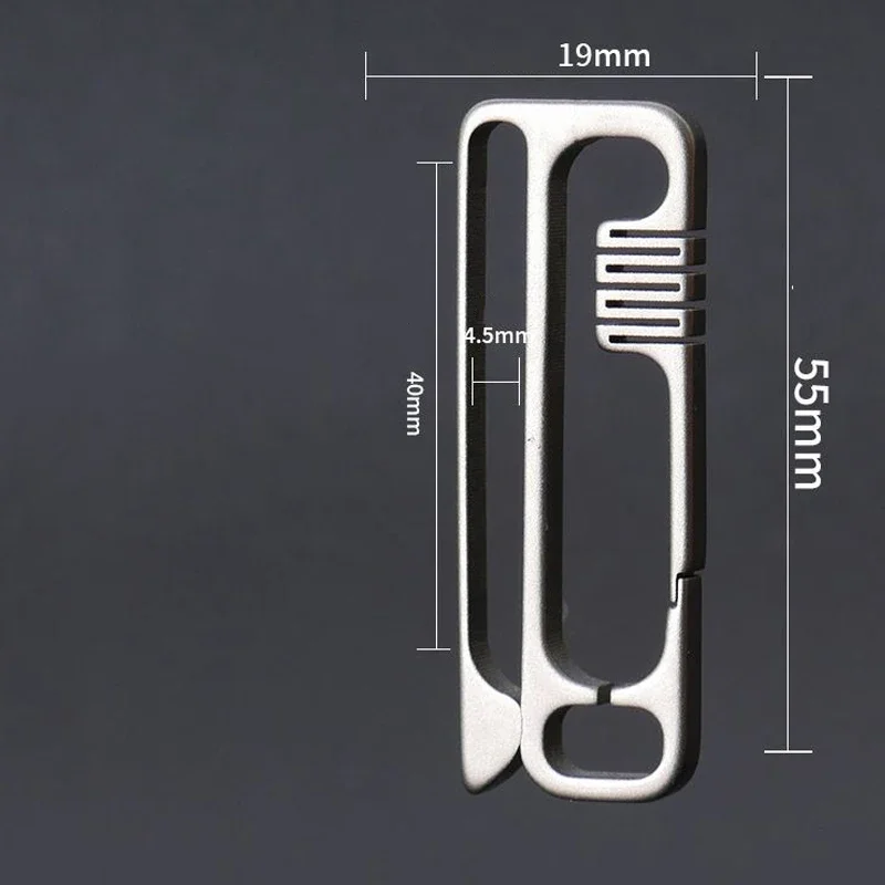 Titanium Alloy Anti-loss Belt Keychain Creative Pendant Buckle Outdoor EDC Portable Tool