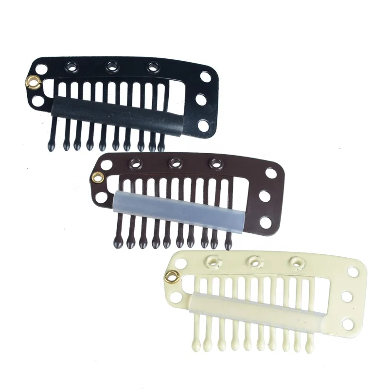 10-Teeth 36mm Metal Hair Extension Clips Durable Wig Fixing Clamps for Salon Hair Tools