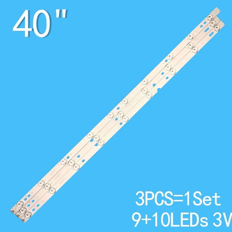 3pcs 768mm LED Backlight Strip for ERISSON 40LES73 40LES69Sp-led40 Jl.D4091235-01AS-C E465853 IC-A-SKA40D455A IC-D-SKA40D455B