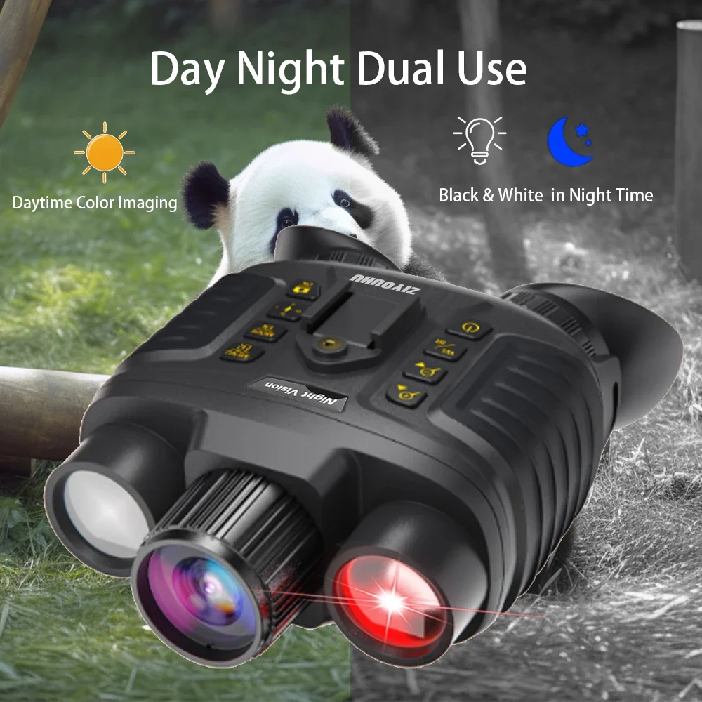 1080P Night Vision Binoculars 8x Digital 500m Full Dark Infrared Night Vision Telescope Goggles 3” Large Screen For Camping