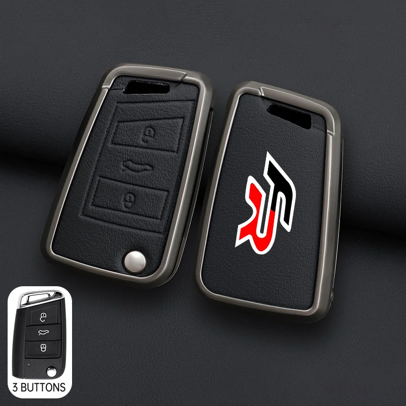 Zinc Alloy Leather Car Key Case Cover Key Bag Shell Holder Full Protection For SEAT FR Ateca Leon FR2 Ibiza Keychain Accessories