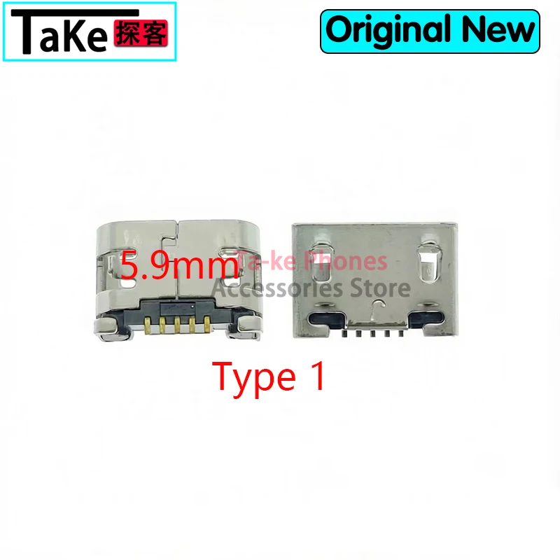 100Pcs Short Needle 5P DIP2 Data Port Charging Port for Mobile End Plug V8 Port Micro USB Mini Connector 5pin 5.9mm 6.4mm 7.2mm