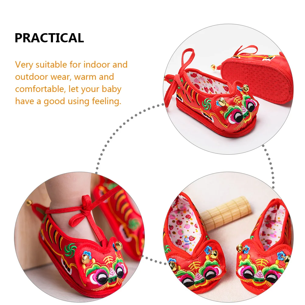 

Tiger Shoes Embroidered Non Slip Softer Sole Warm Toddler Walking Decorative Babies Shoes Infant Shoe Size 16