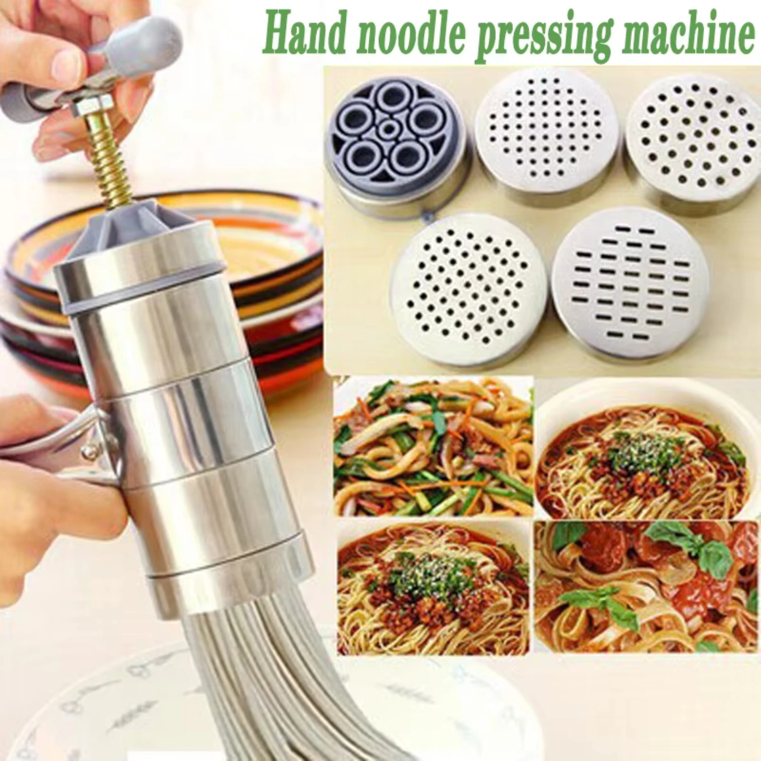 Household Manual Noodle Maker Stainless Steel Fresh Pasta Machine Small Noodle Press Pasta Roller Machine Kitchen Tools