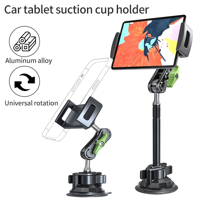 Lanparte 360-Degree Adjustable Car Mount Mobile Phone Holder and Tablet Stand for Huawei MatePad - Selfie Stick with Suction Cup