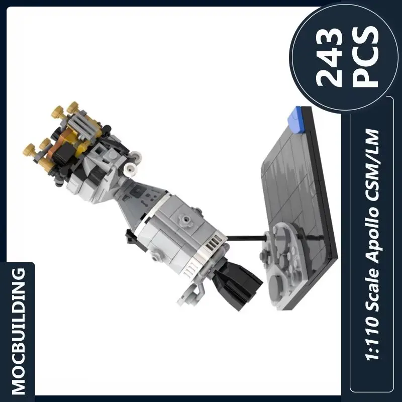 

Moc Building Blocks 1:110 Scale Apollo CSM/LM Model Diy Assemble Bricks Space Educational Collection Creative Display Toys Gifts