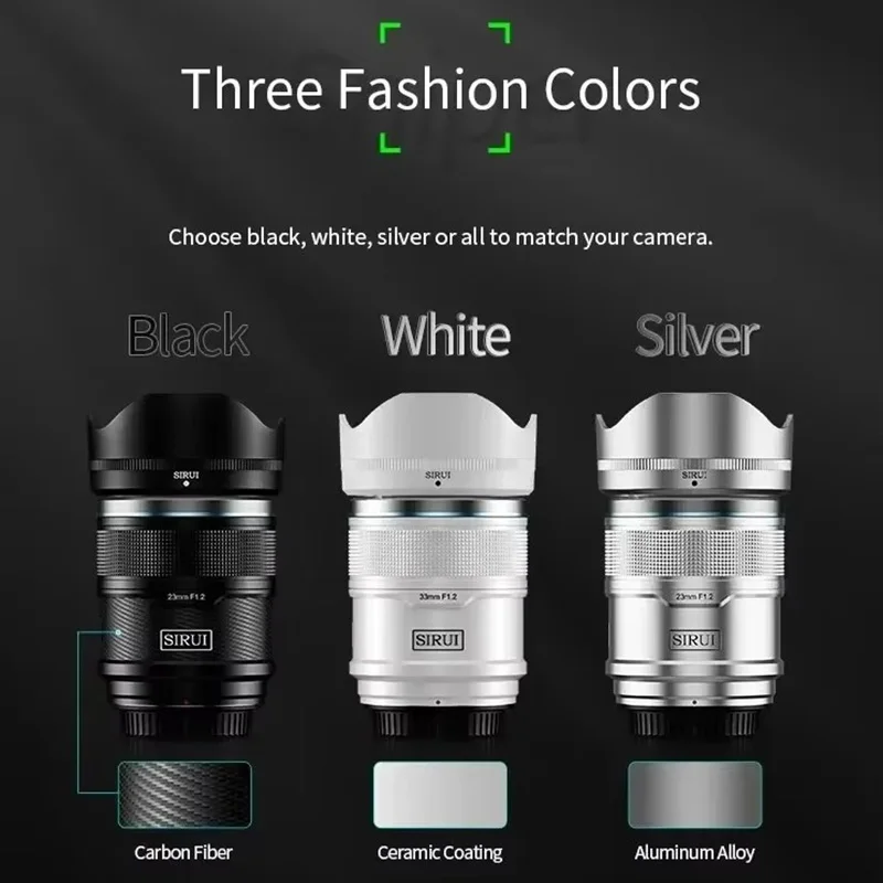 SIRUI Sniper Series 16mm 23mm 33mm 56mm 75mm APS-C Auto Focus Prime Lens for Fuji X XF Mount XT3 XT4 XT5 XT50 XS10 XA7 XPRO1 XE1