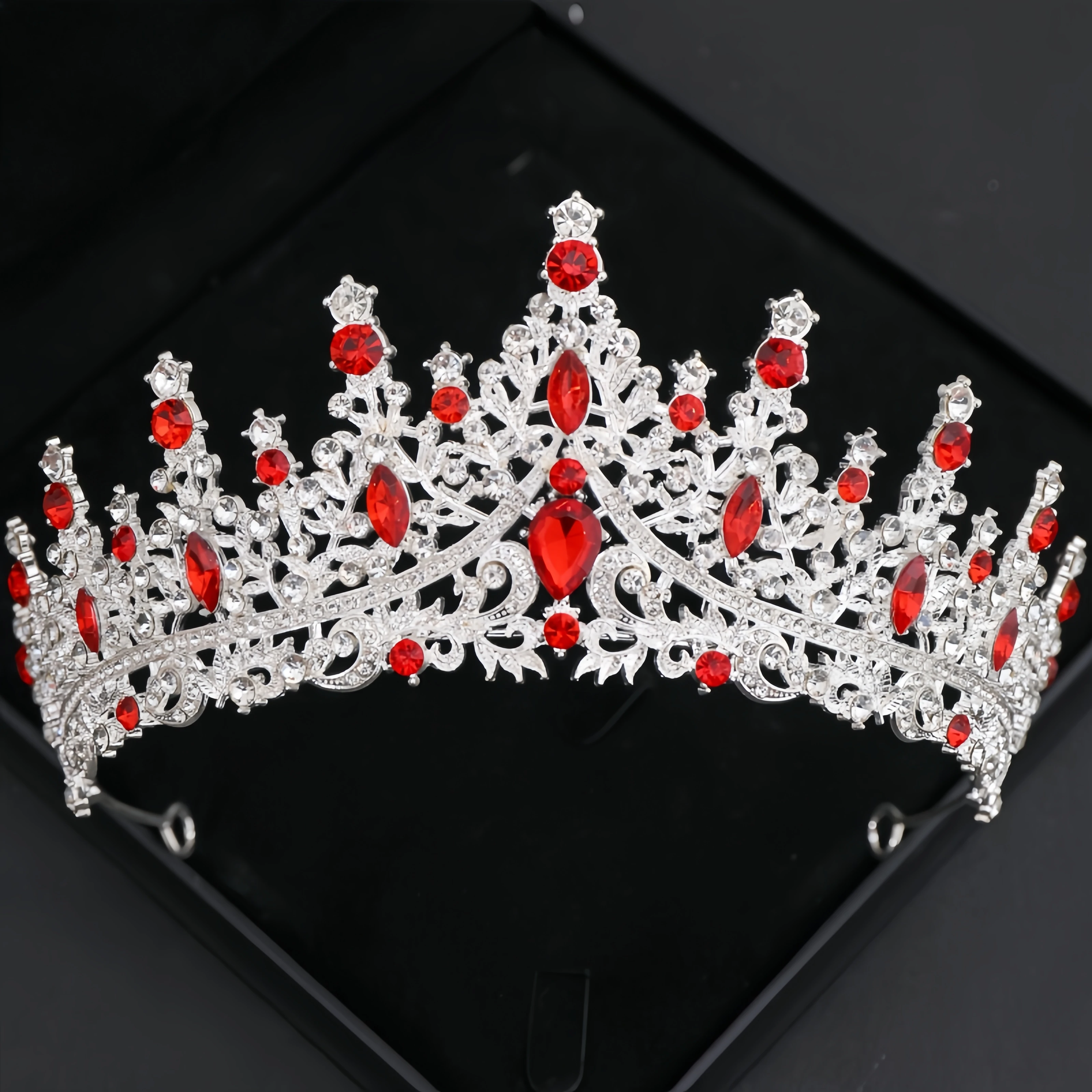 فضي اللون حجر الراين كريستال التيجان والتيجان الفاخرة حزب التيجان للنساء الزفاف الزفاف إكسسوارات الشعر التيجان الحلي