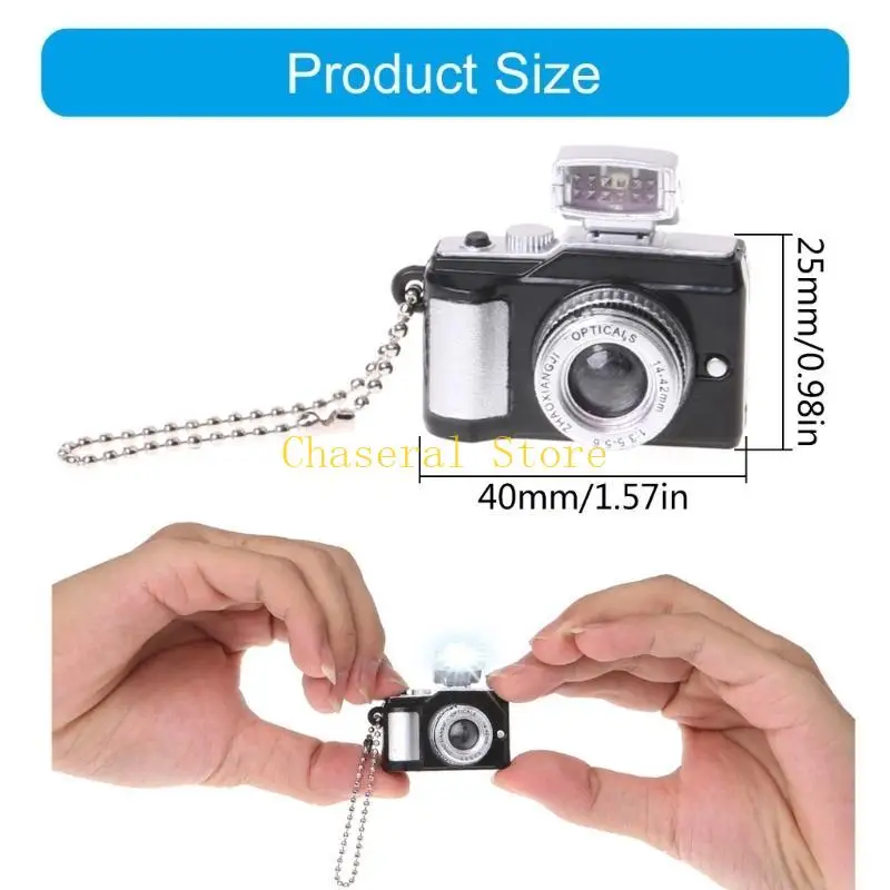 E7ce cho máy khóa camera sáng tạo với đèn pin đèn LED âm thanh cho chuỗi phím hài hước