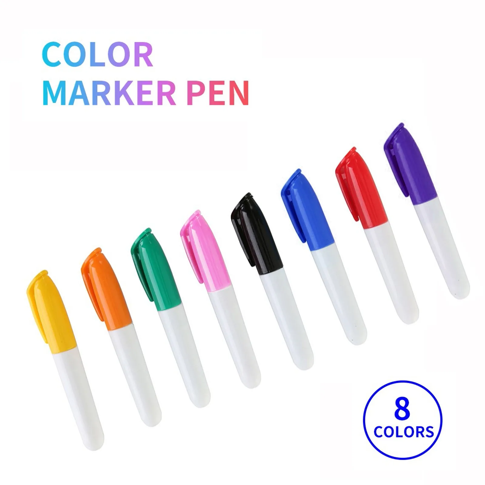 8 ألوان للكتابة بسلاسة متعددة الوظائف قلم تحديد سبورة منخفضة الرائحة مكتب القرطاسية المدرسية #3