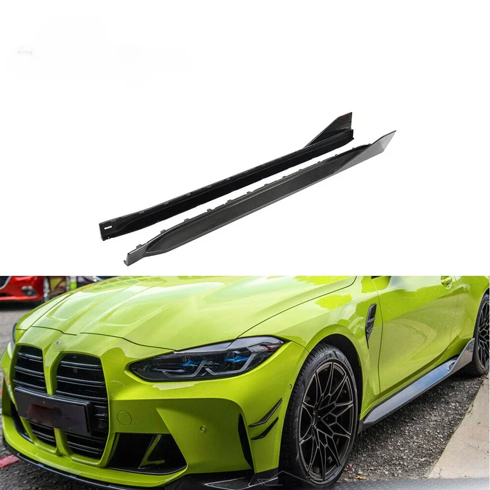 M Style 4 Series Carbon Fiber Auto Car Side Skirts Extension for BWM G82 M4 2020 up