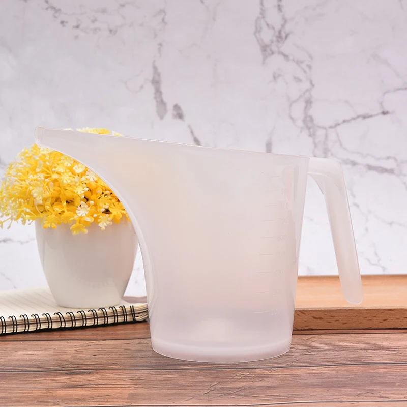 Jarra medidora de plástico con boca de punta, herramienta de panadería y cocina graduada, 1000ML