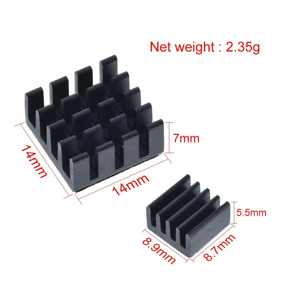 1 Satz = 2 Stück Raspberry Pie 3 Kühlkörper Raspberry Pi 2 geladener einzelner spezieller Aluminium-Kühlkörper für DIY-Kit