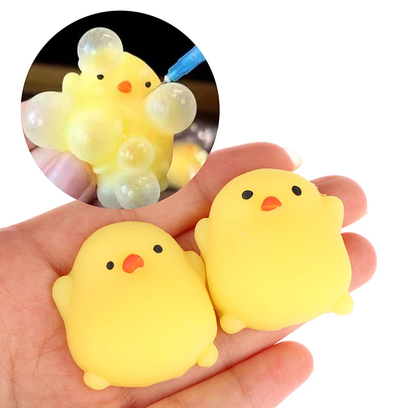 

2Pcs Cute Mini Chick Squishy Toy Squeeze Bubbles Toys Fidget Toys Pinch Kneading Toy Stress Reliever Toys Kid Party Favor