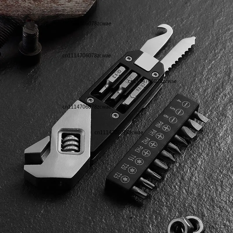 Adjustable Wrench Set Household Folding Hex Key Screwdriver Kit Portable Rope Cutter Tool Multi-function Hand Tools