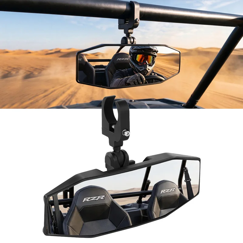 UTV Rear View Mirror RZR Center Mirror Aluminum Clamp Fits 1.5