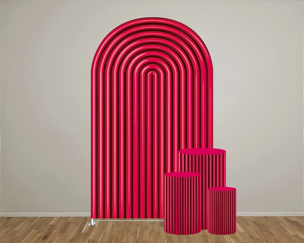 

Red Gypsum Line Arch Backdrop Cover/Cylinder Cover for Birthday Parties, Wedding and Baby Shower Party Decoration Props