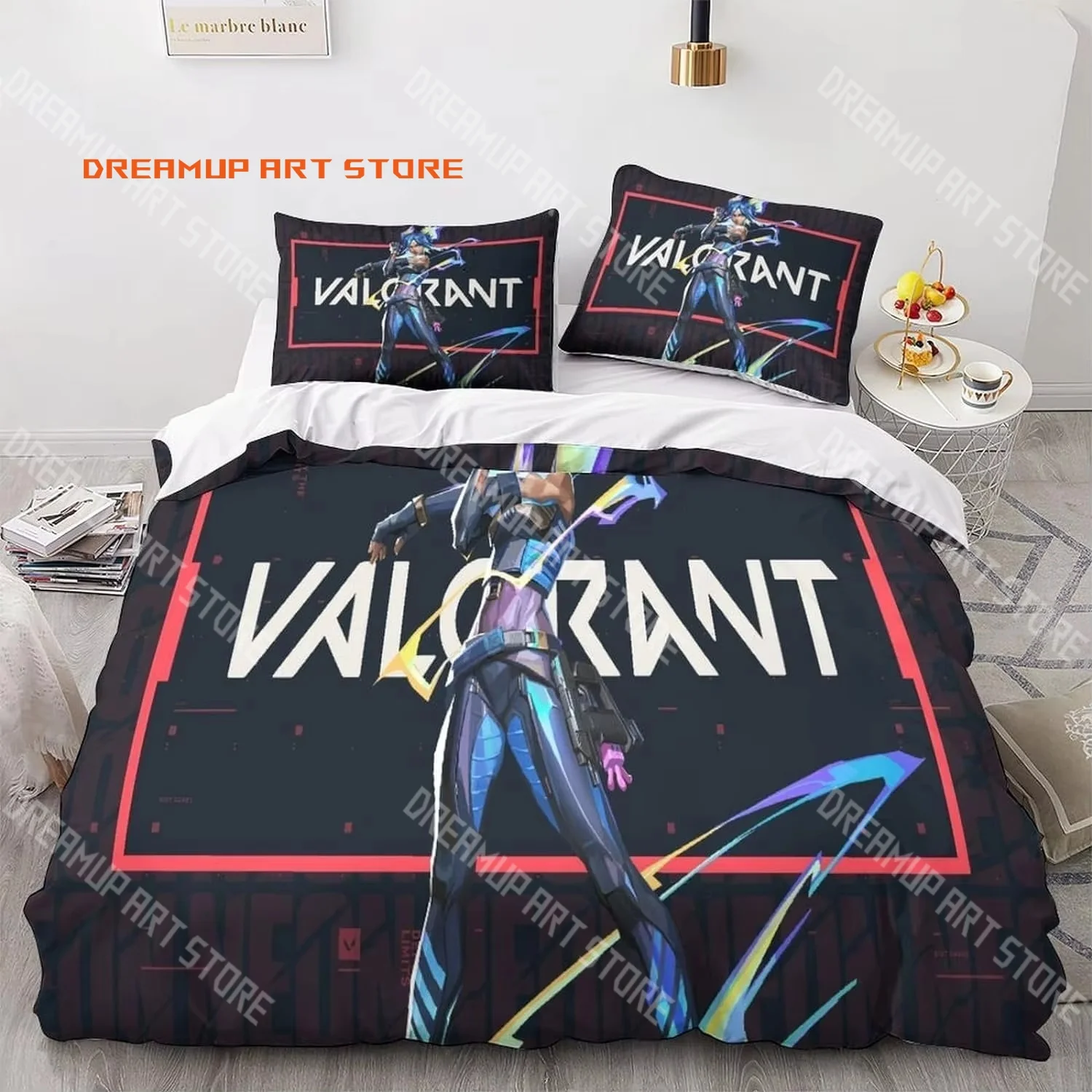 2026 3D Print Valorant Cartoon Bedding Set Single Twin Full Queen King Size Bed Set Adult Kid Bedroom Duvetcover Set