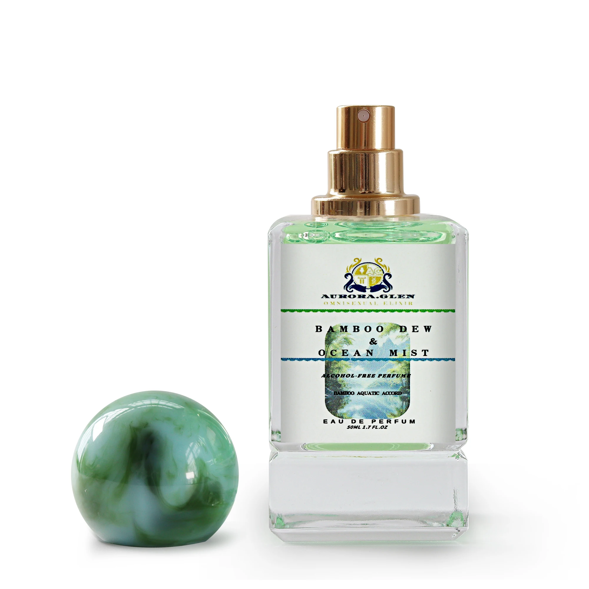 

Bamboo Dew Alcohol-Free Ocean Mist Women's Aquatic Perfume Eau de Parfum Long Lasting Jasmine Musk 50ml Perfume for Ladies