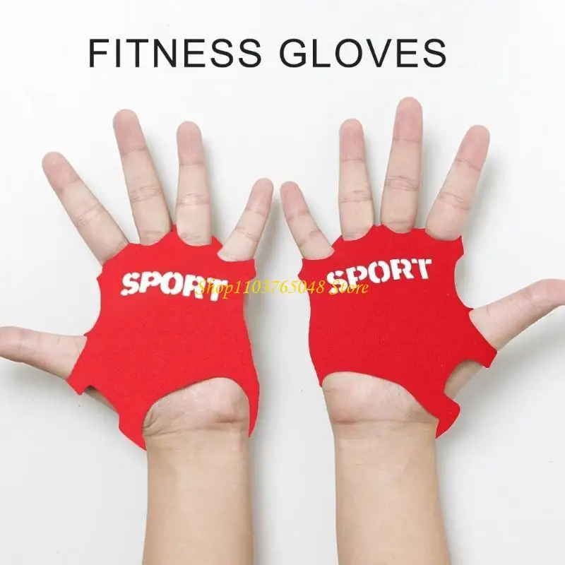 

R53E Gym Gloves Weight Lifting Gloves, 1 Pair Dumbbell Grip Pad Antislip Five Finger Workout Gloves Weight Training Gloves