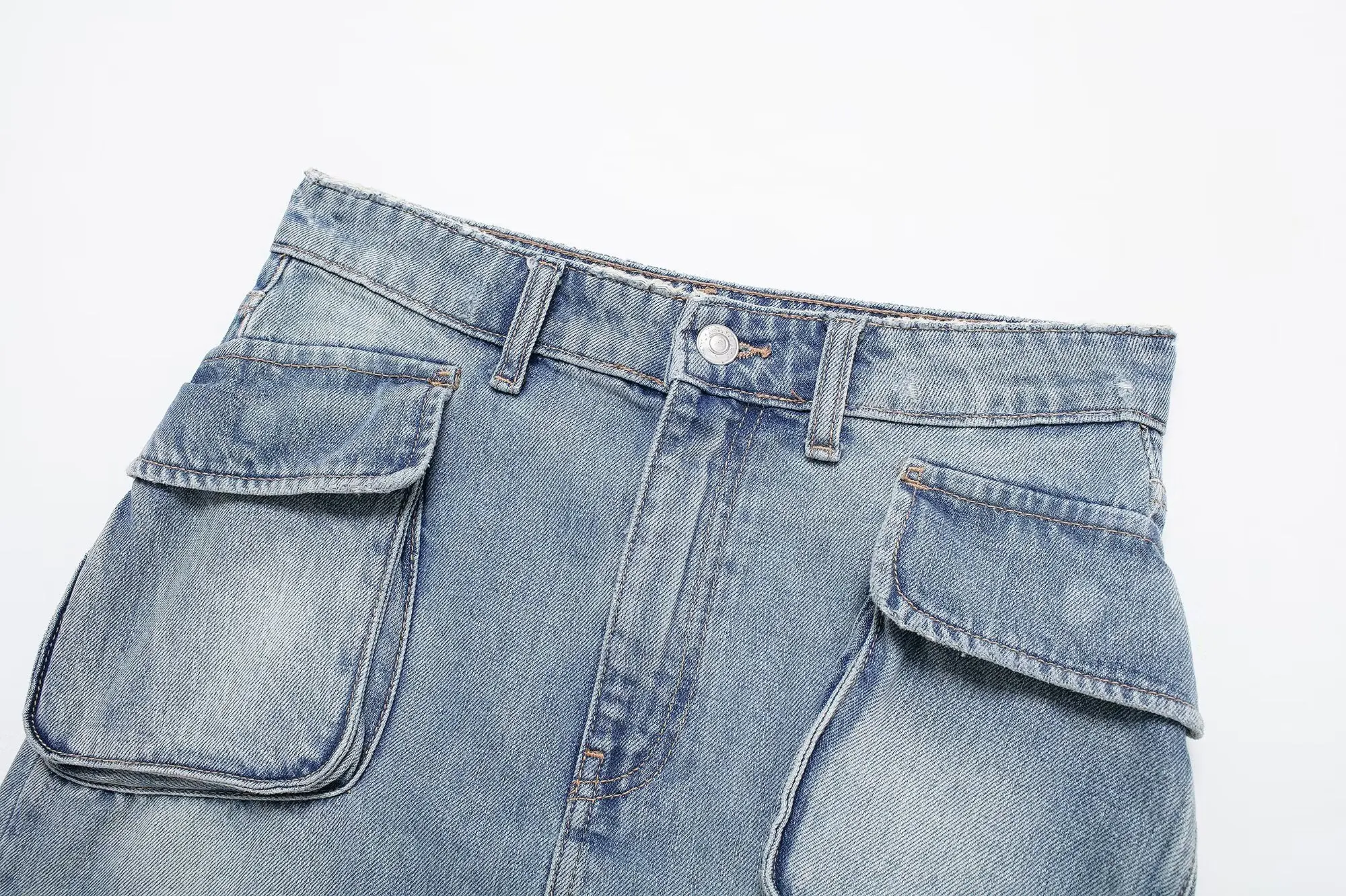 Mini jupe en jean avec poche Joker pour femme, tenue décontractée, outillage, rétro, fermeture éclair, décoration, nouvelle mode, 2024