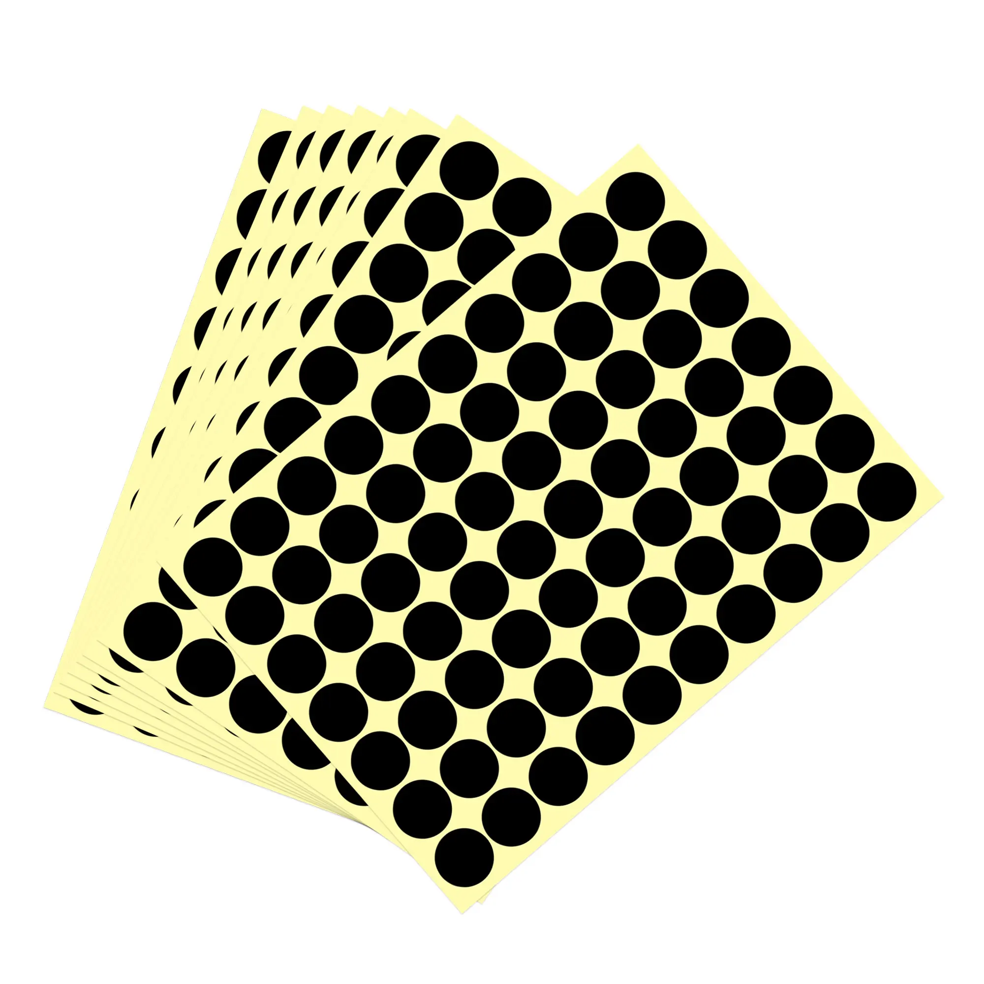 

15Sheets Color Sticker Round Label 19mm Circle Dot Label Sticker for Office Marker Classroom Party Decoration Black/Light Green