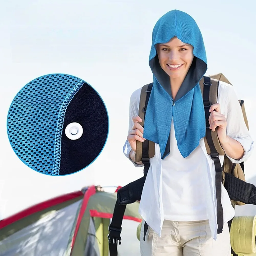 1 Stück Kühlender UV-Schutz Kopftuch Atmungsaktives Multifunktionstuch für Strand Camping Fitness Sport Zweifarbiges Fitness-Handtuch Zubehör