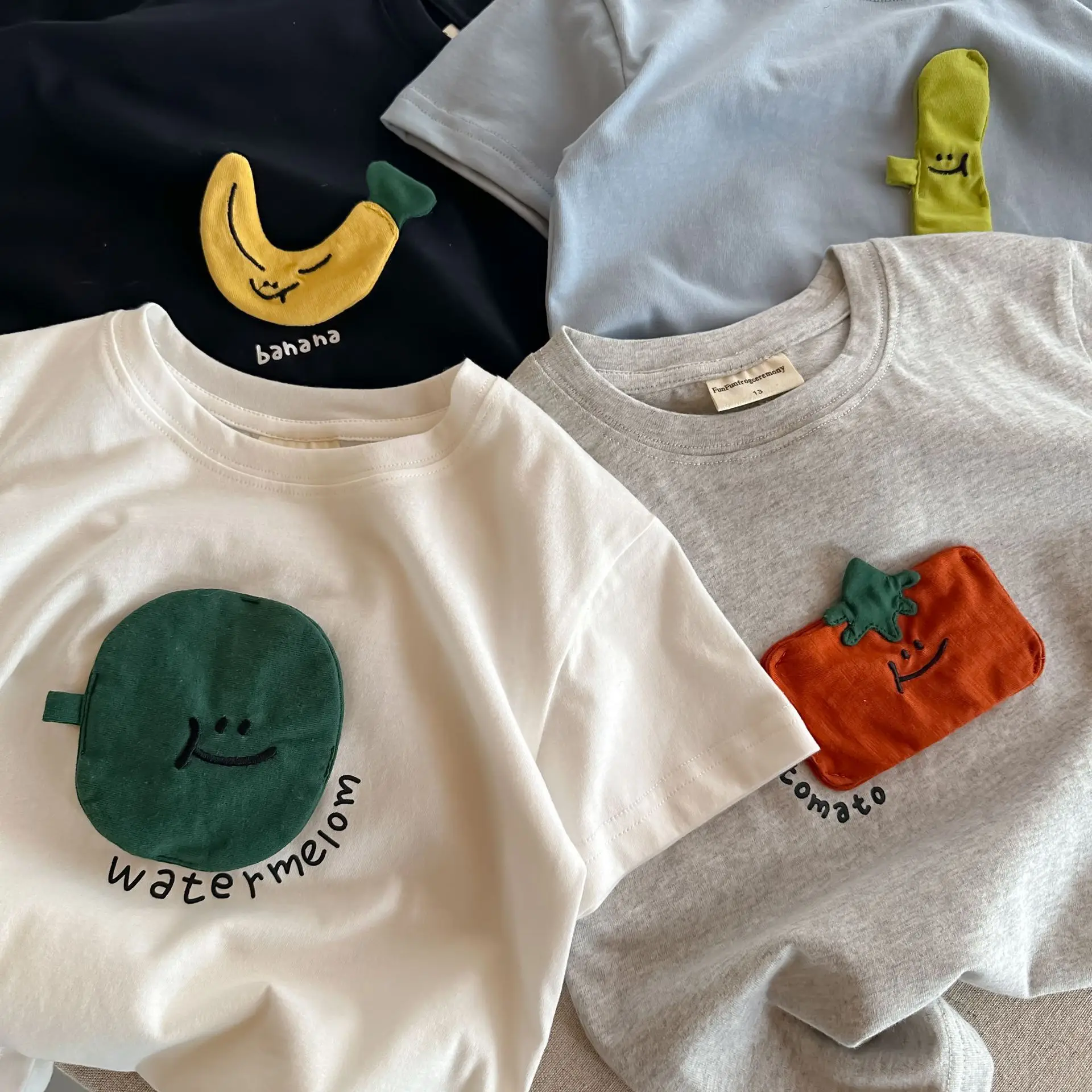 

2026 Summer New Children Short Sleeve T Shirts Cotton Boys Girls Cute Cartoon Casual Tee Toddler O-neck T Shirts Kids Clothes