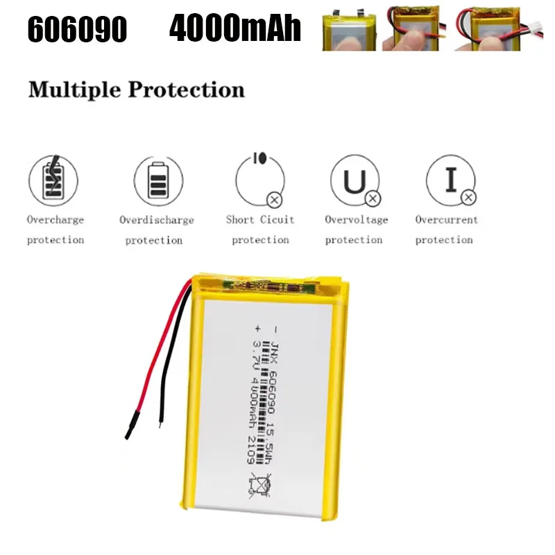 606090 3.7v 4000mAh Oplaadbare Lithium-polymeer Batterij Voor GPS MP4 Camera Power Bank Tablet Computer Elektrisch Speelgoed