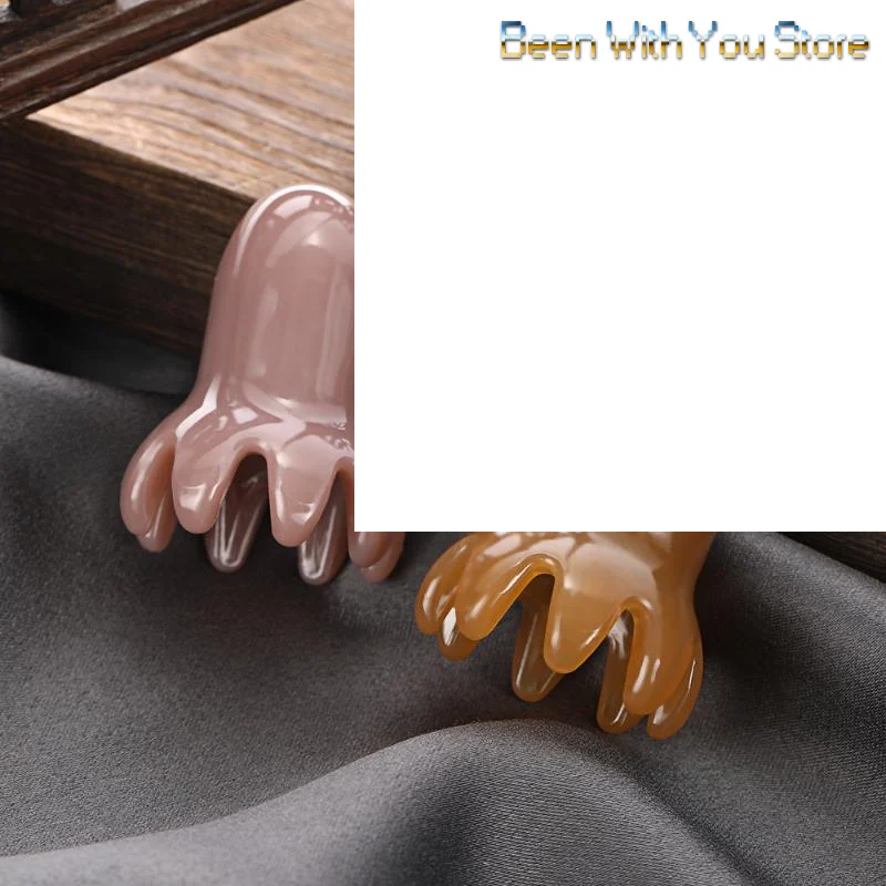 

1 шт., мини-массажная расческа в виде осьминога, меридиан, соскабливание головы, массажная щетка для акупунктуры, массажная расческа Гуа Ша, облегчение усталости, массаж