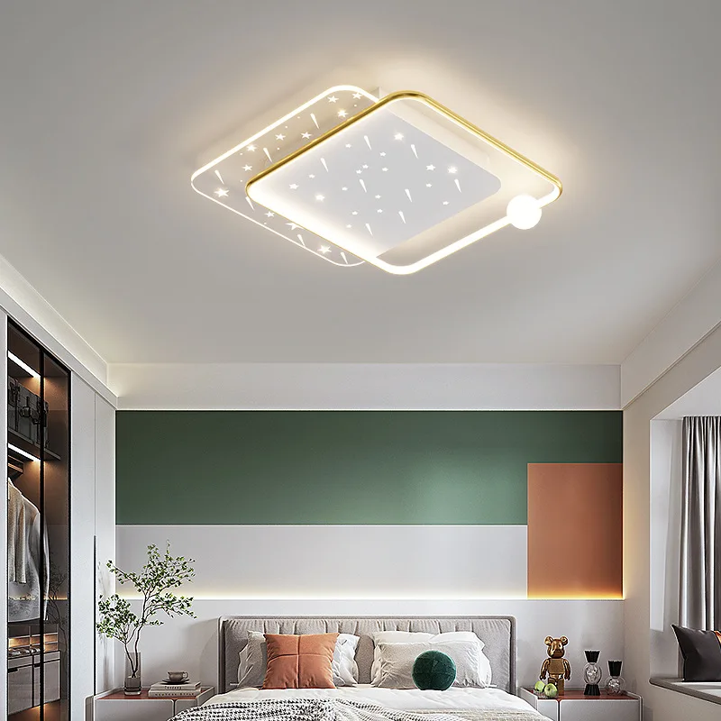 

Современный индивидуальный акриловый светодиодный потолочный светильник со звездой для гостиной, спальни, кабинета, ресторана, внутреннего скандинавского дизайна, светильники для защиты глаз