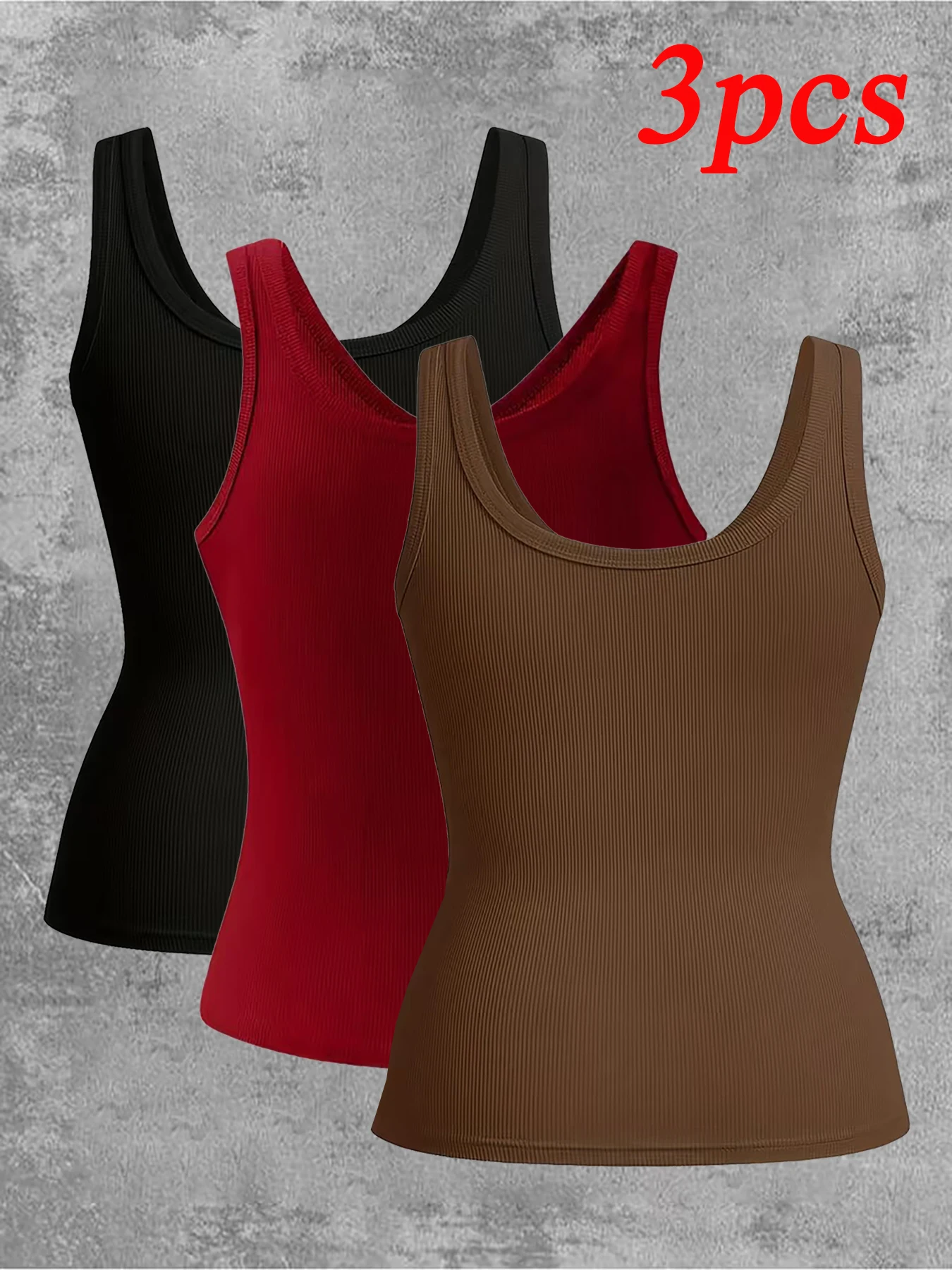 حار بيع 3 قطعة المرأة الربيع الصيف مثير الخامس الرقبة سترة دون أكمام أعلى أنيقة بلون مطاطا تنوعا سترة غير رسمية القمم
