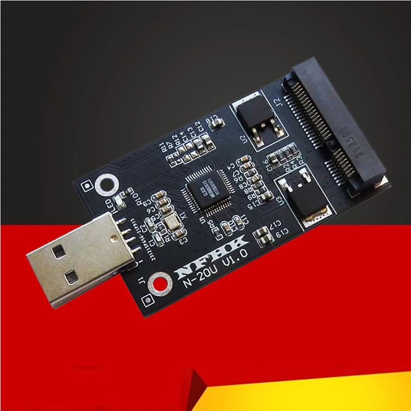 mSATA to USB Adapter mSATA External Case mSATA SSD to USB2.0 Riser Card Converter Board Suppor 30*50 m-SATA SSD Hard Disk for PC