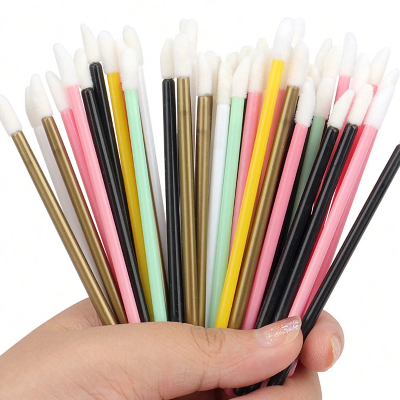 50 قطعة عصي الشفاه القابل للتصرف رمش Microswabs يشكلون فرشاة رمش فرشاة عصي الماسكارا أطقم لملحقات رمش #4