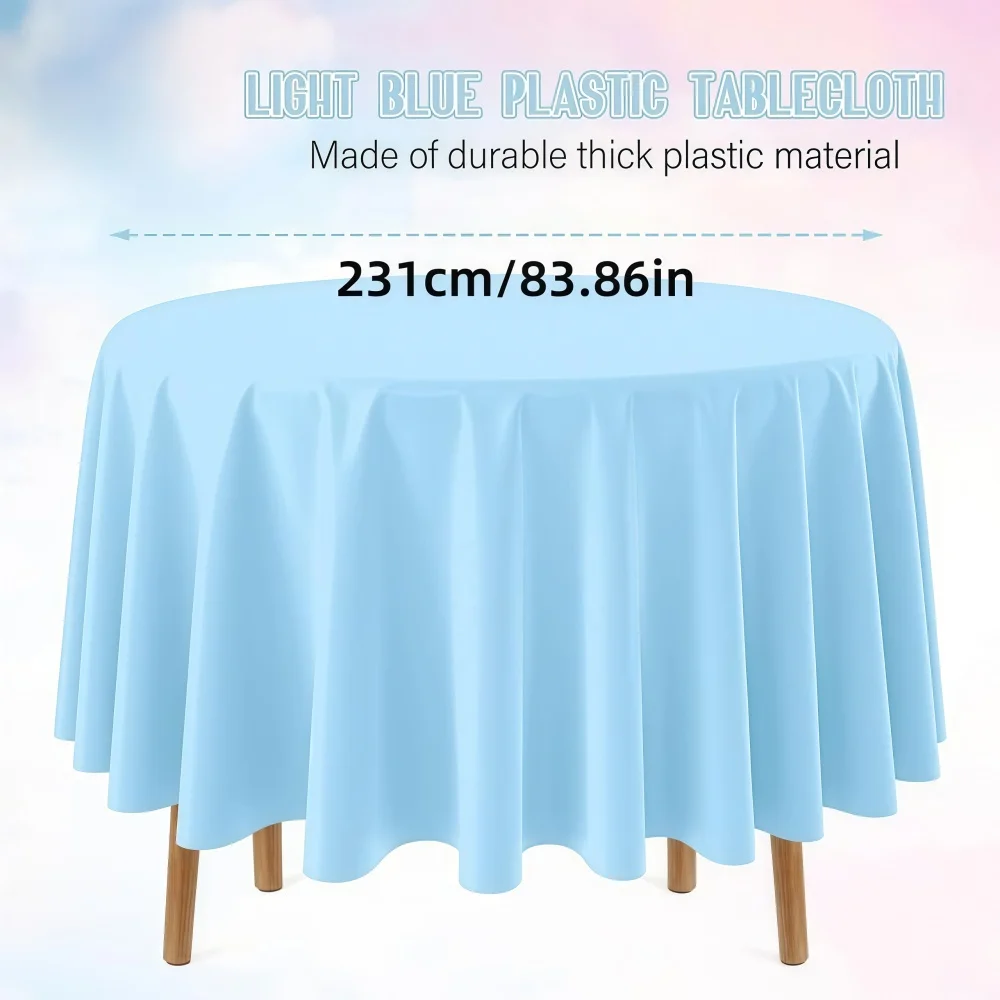 1/2/3/5pcs Round Tablecloth Wedding Hotel Blue Table Cloth Table Cover Overlay tapetes nappe mariage Tablecloth
